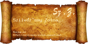 Szilvássy Zolna névjegykártya